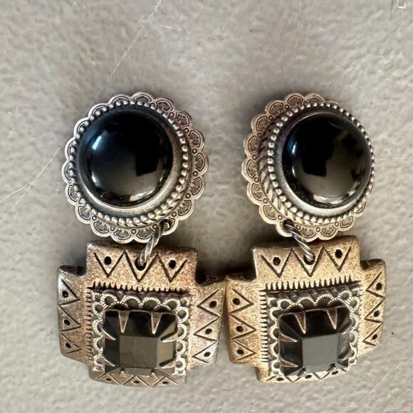 Lot of antique and vintage beautiful black onyx jewelery - Picture 15 of 16